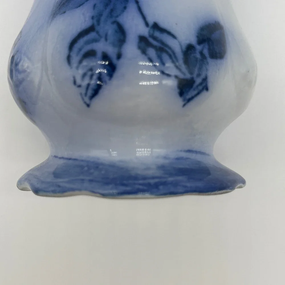 Victoria Flow Blue Hat Pin Holder Staffordshire Ironstone England Floral Antique